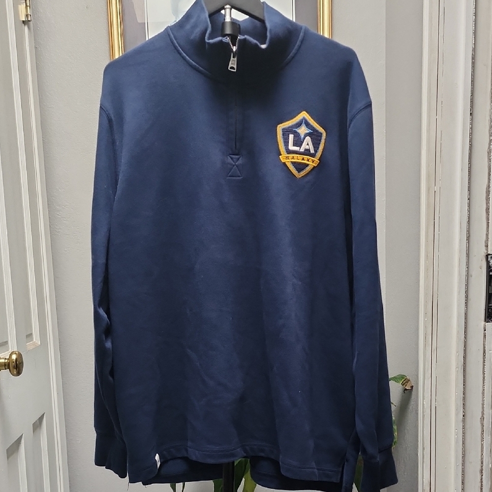 Adidas LA Galaxy Quarter Zip Pullover Sweatshirt Navy Soccer MLS Men’s
